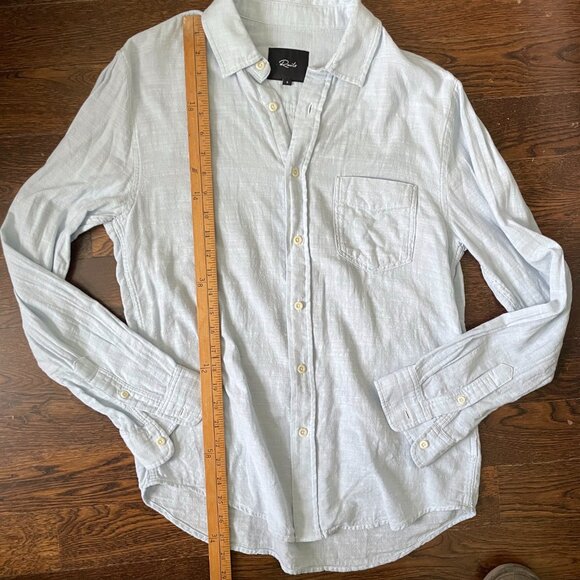 Rails Men's Wyatt Oxford 100% Cotton Shirt in Light Blue-Small - Picture 8 of 9